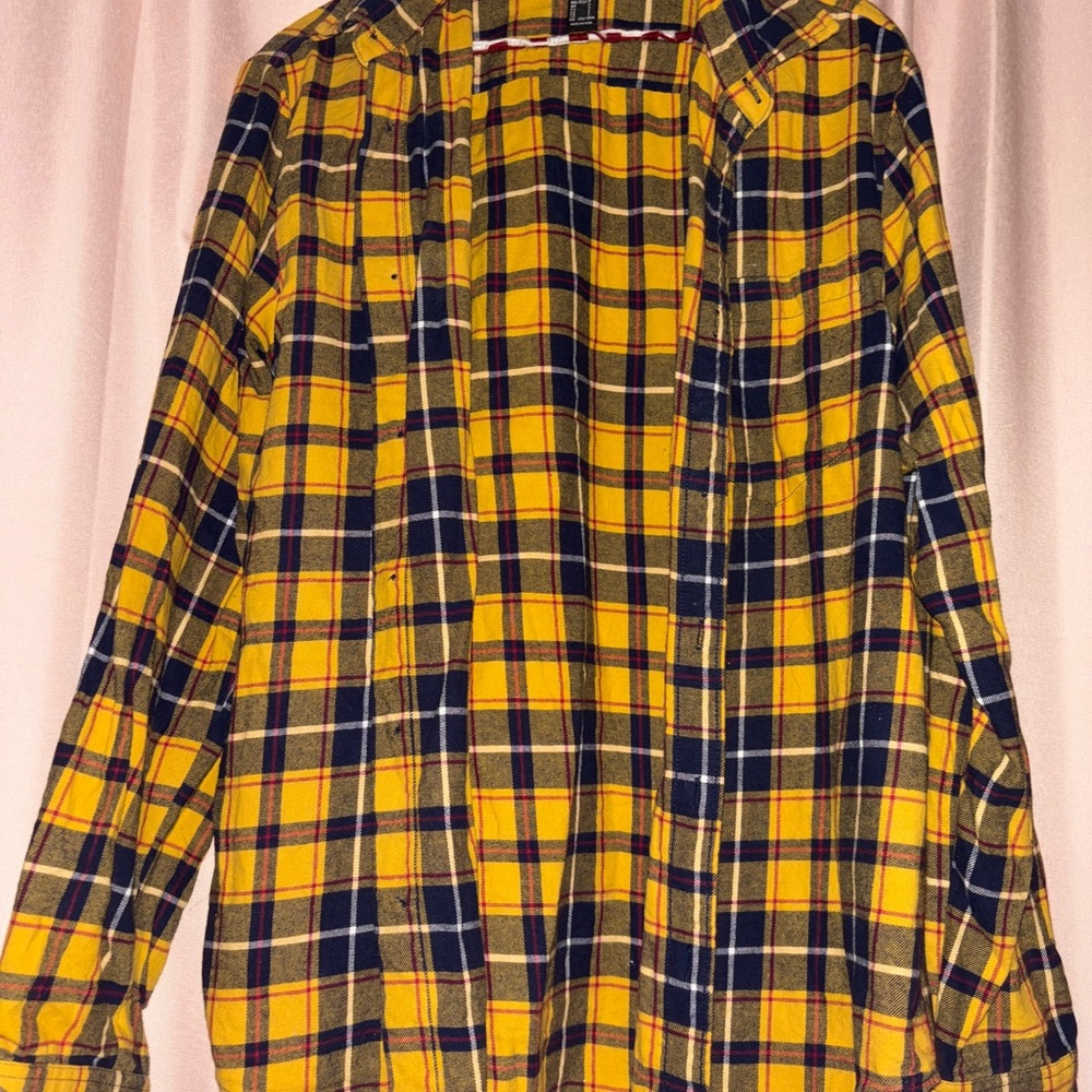Yellow and Blue Boyfriend Flannel